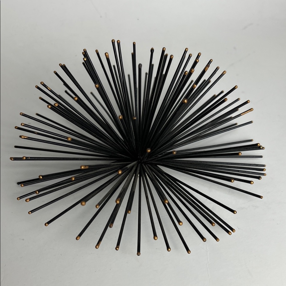 MCM wall anemone Black and Gold Decorative Sculpture